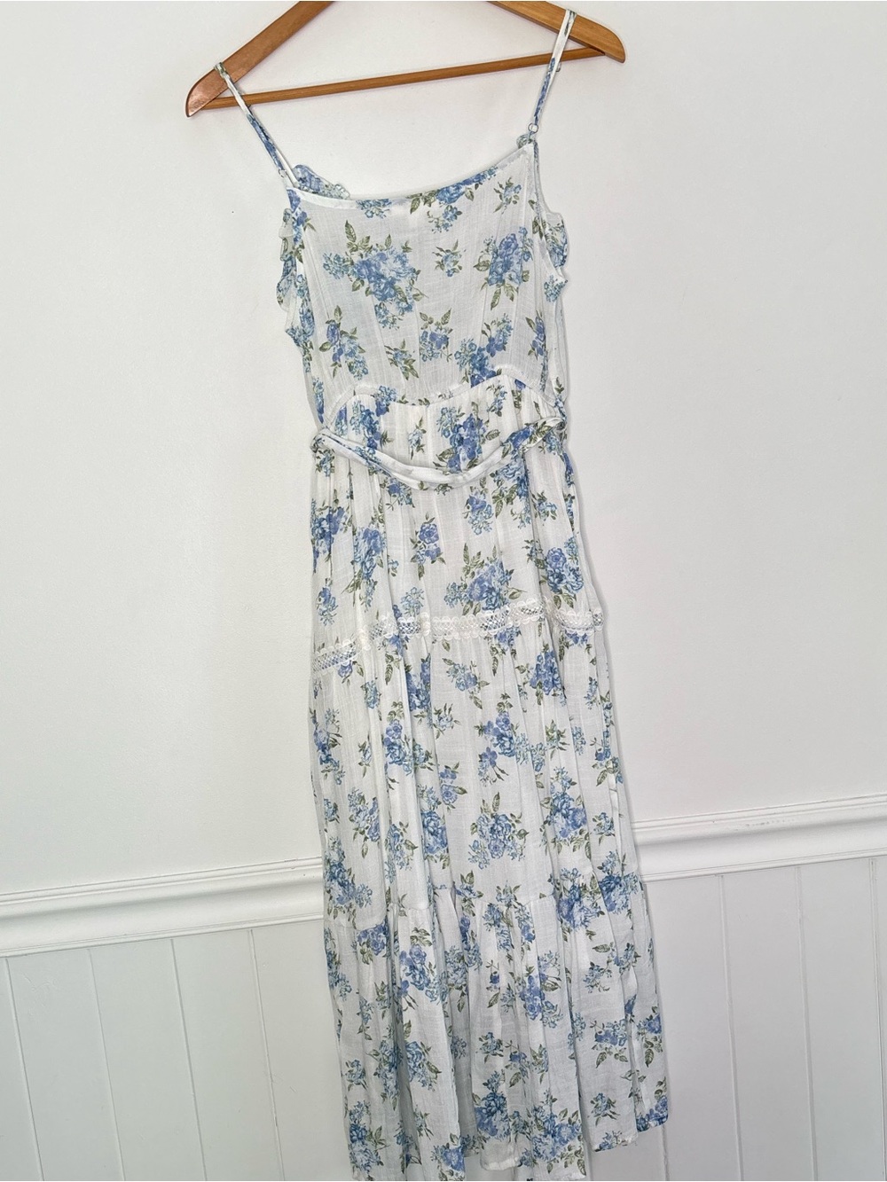 MINE Ruffle Tiered Lace Dainty Floral Dress XS-Small Cottagecore *c79 - Picture 11 of 14
